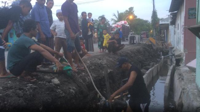 Pipa PDAM Bocor, Pemasangan Box Culvert di Jalan Harun Tohir Diprotes Warga