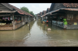 Banjir Setinggi Lutut, Pasar Benjeng Lumpuh