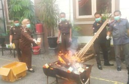 Barang Bukti Mulai Pil Koplo hingga Puluhan Ribu Jamu Ilegal Dibakar