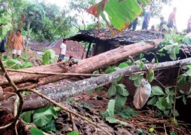 Puting Beliung Rusak 8 Rumah Warga di Madiun