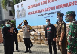 Semangat Gerakan Gresik Bermasker, Hari Ini Bupati Sambari Distribusi Setengah Juta Masker