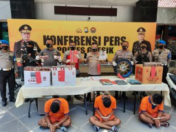 Komplotan Maling Konter SPBU dan Toko Asal Surabaya Diringkus Polisi Gresik