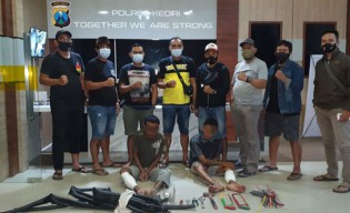 Dua Alap-alap Kabel PLN Kediri Ndlosor Kena Dor Pistol Polisi