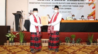 KPU Tetapkan Pasangan Hendy Firjaun Sebagai Bupati Wabup Jember