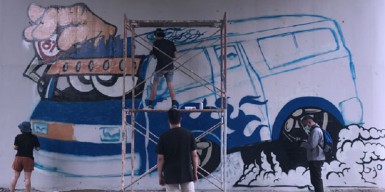 Grafitti Kedungkandang Mulai Terlihat Aneka Gambar Bal-balan, Balapan dan Band-bandan