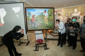 Pertemuan Bung Karno dan Marhaen Seorang Petani Diabadikan dalam Lukisan