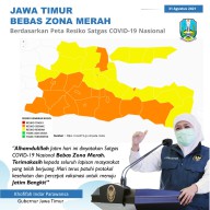 Jatim Terbebas dari Zona Merah Kasus Covid-19, Gubernur Khofifah : Alhamdulillah