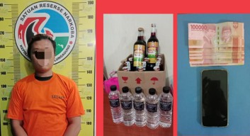 Edarkan Arak Bali, Pemuda ini Ditangkap Satreskoba Polres Tulungagung