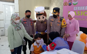 Polresta Sidoarjo Bersama Bhayangkari Genjot Vaksinasi Anak