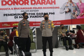 Polres Bojonegoro Sumbang 136 Kantong Darah di PMI