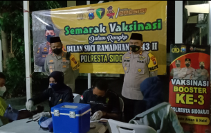 Selama Ramadhan Polresta Gelar Semarak Vaksinasi Usai Shalat Tarawih