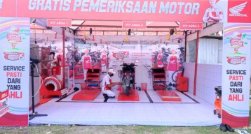 Ratusan Pemudik Motor Kunjungi Bale Santai Honda di Jawa Timur