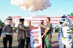 Pencanangan Tertib Berlalu Lintas, Polres dan Pemkab Lamongan Lakukan Sosialisasi