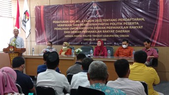 Tahapan Pendaftaran Partai Politik Calon Peserta Pemilu 2024 di Gresik Sudah Mulai