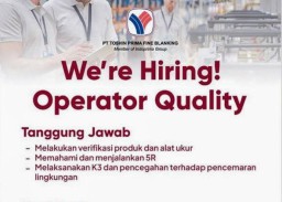 Lowongan Kerja Operator di PT Toshin Prima, Cukup Ijazah SMK Penempatan Margomulyo Surabaya