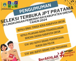 Pemkab Gresik Mulai Buka Seleksi Kepala Dinas Tenaga Kerja dan Kepala BPBD