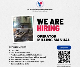 Lowongan Operator Produksi Milling Manual dan CNC di Indoprima Gemilang Engineering