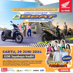 Berbagai Hiburan dan Tetsride Berhadiah Bakal Ramaikan Launching All New Honda BeAT di Kediri.