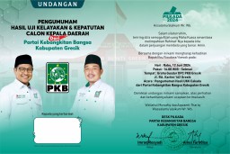 Besok PKB Gresik Umumkan Hasil UKK Calon Bupati, Rekom Jatuh ke Siapa?