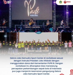 Gelora Joko Samudro Sport Center Kabupaten Gresik Berstandar FIFA Usai Direvitalisasi Kementerian PUPR