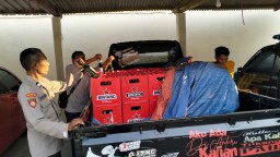 Gagalkan Pengiriman Miras dari Lamongan ke Jombang, Polsek Kabuh Sita 696 Botol