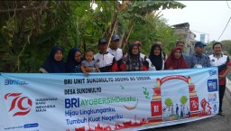 Sambut Kemerdekaan,BRI Unit Sukomulyo Gresik Inisiasi Program Lomba Bersih Desa