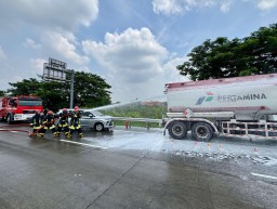 KNKT Apresiasi Simulasi Penanganan Laka Tangki BBM di Tol Penompo