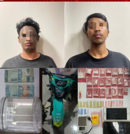 Satreskoba Polres Gresik Ringkus Dua Pemuda Sidoarjo Simpan 19 Gram Sabu