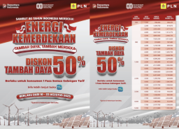 PLN Beri Diskon Tambah Daya 50% Sambut HUT ke-80 RI