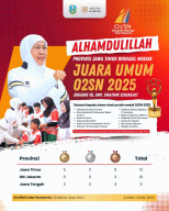 Provinsi Jatim Raih Juara Umum O2SN 2025, Gubernur Khofifah: Ekosistem Pendidikan dan Olahraga Jatim Terbaik