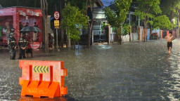 Intensitas Hujan Tinggi, Sejumlah Ruas Protokol Bojonegoro Terendam Banjir