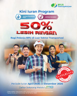 BPJS Ketenagakerjaan Ajak Pekerja Informal Manfaatkan Keringanan Iuran 50% hingga Akhir 2026