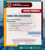 Lowongan Smelter Engineer di PT Smelting Gresik Dibuka, Fresh Graduate Dipersilakan Melamar