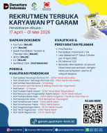 PT Garam Buka Lowongan untuk Lulusan S1/D4, Simak Posisi dan Syaratnya