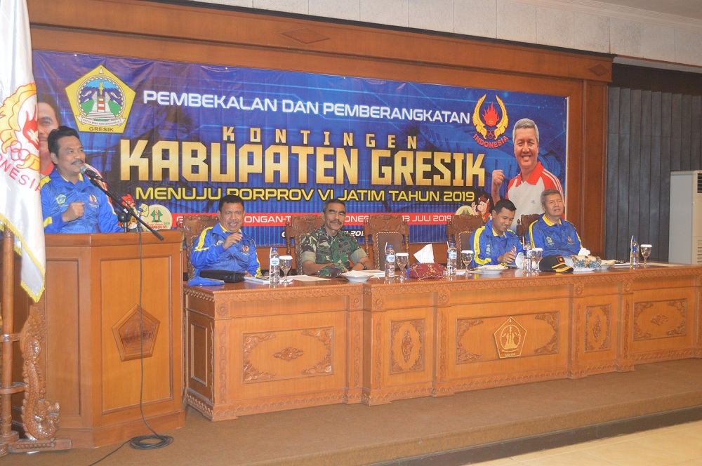 Atlet Kontingen Gresik Siap Sambut Api Obor Porprov Jatim di Perbatasan
