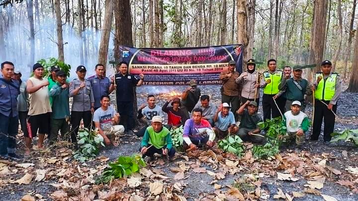 Antisipasi Karhutla, Polres Lamongan Gelar Sosialisasi dan Simulasi 
