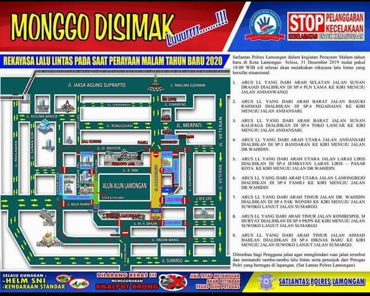 Malam Tahun Baru di Lamongan, Pelajari Rekayasa Lalin Ini!
