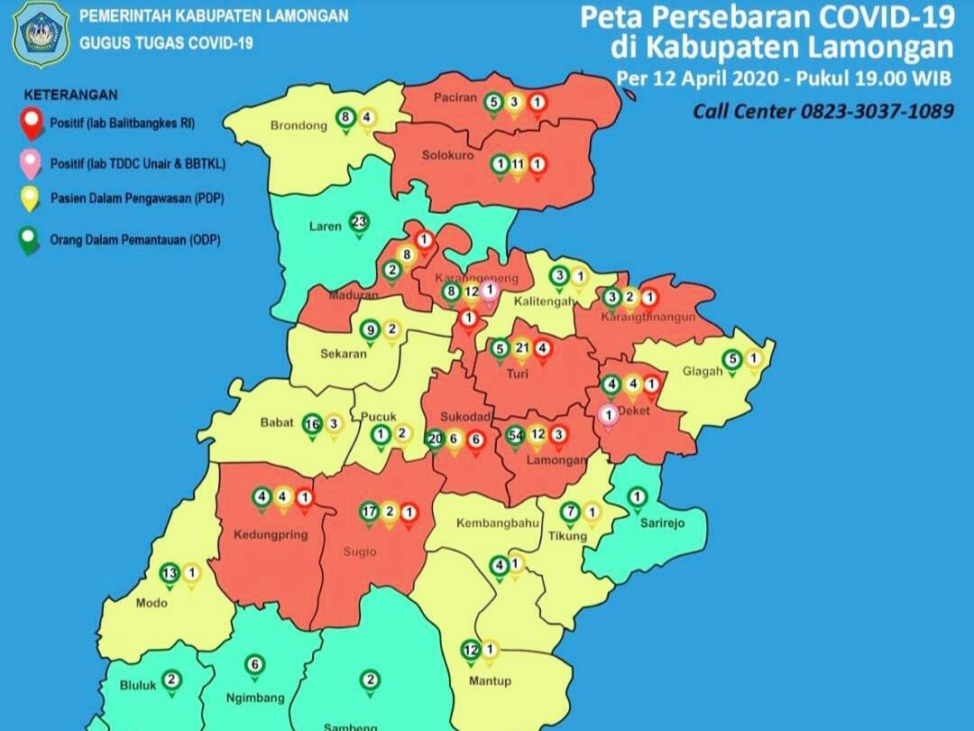 Bertambah 10 Positif Corona, Total 23 Kasus di Lamongan Tersebar pada 11 Kecamatan