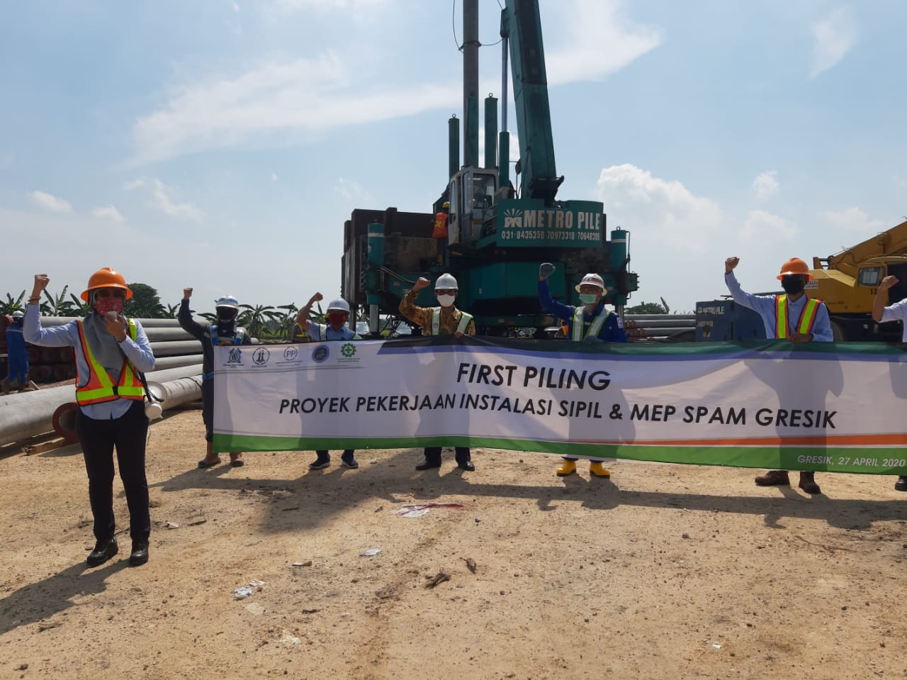 PDAM Giri Tirta lakukan Pemasangan Tiang Pancang SPAM BGS