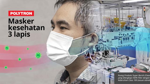 Polytron Kini Produksi Masker Kesehatan Tiga Lapis