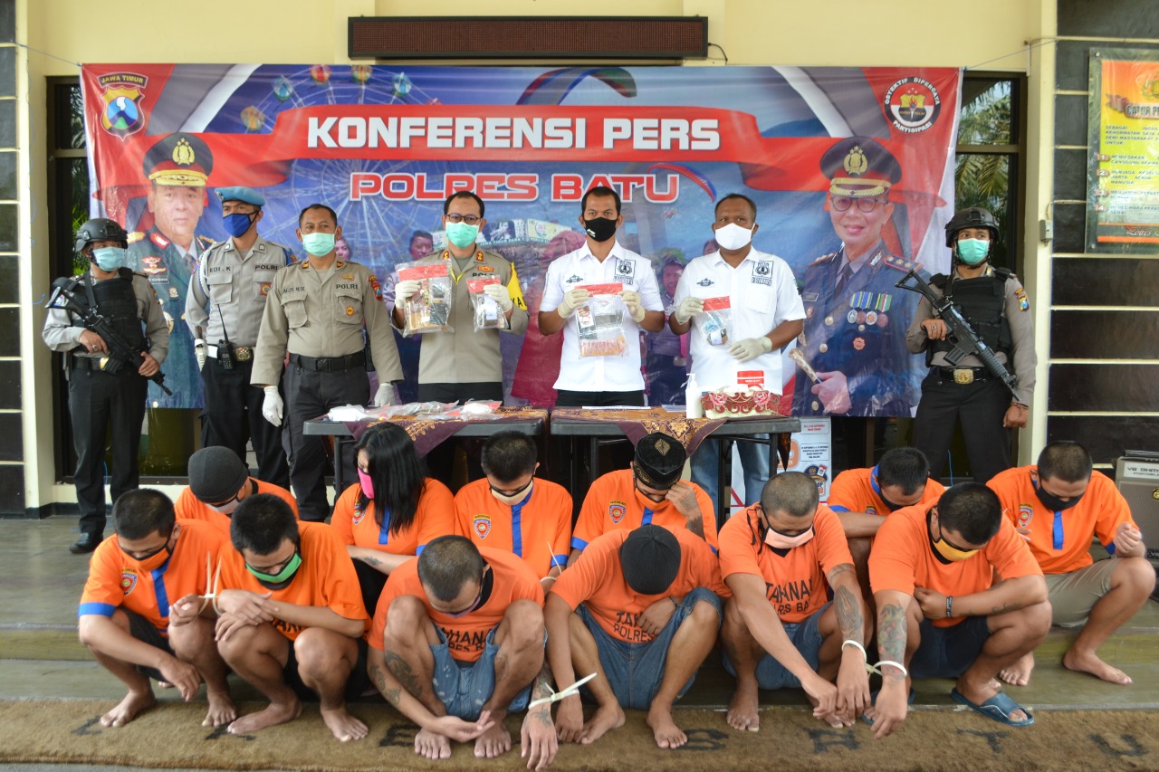 Juni-Juli, Polres Batu Ungkap 11 Kasus Narkoba Tangkap 18 Pelaku