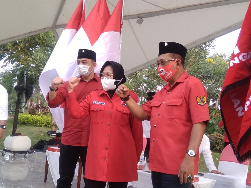 Risma Turun Gunung Jadi Jurkam Eri-Armuji di Pilwali Surabaya