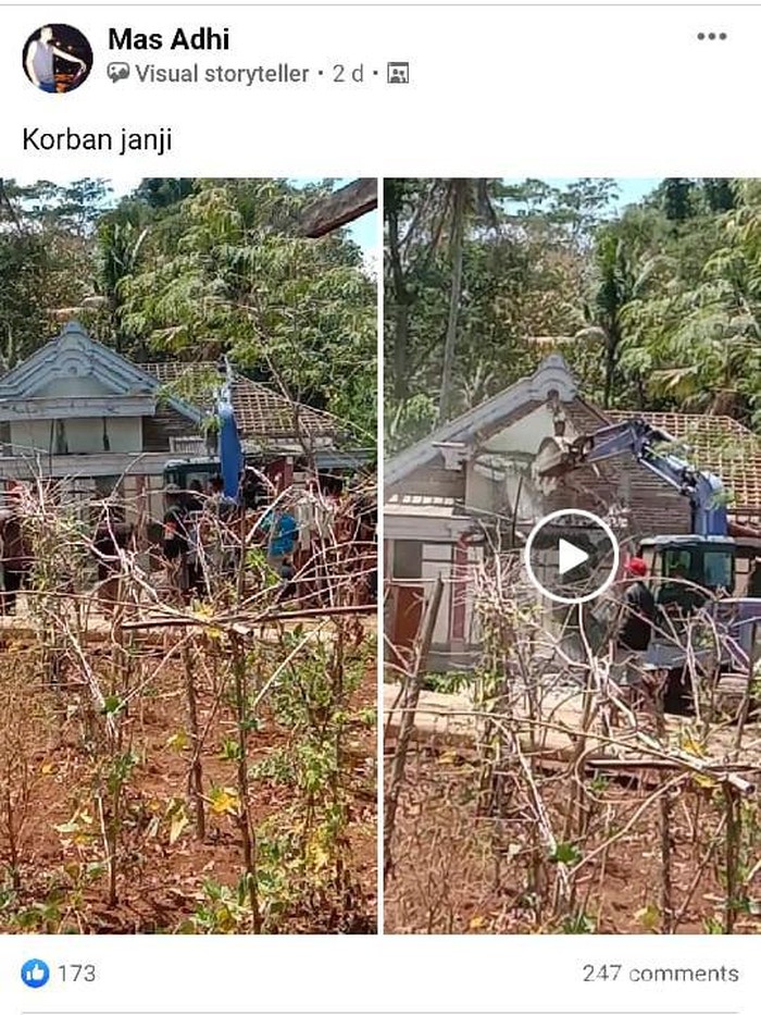 Lagi! Rumah di Ponorogo Dirobohkan Anak Sendiri, Ini Penyebabnya