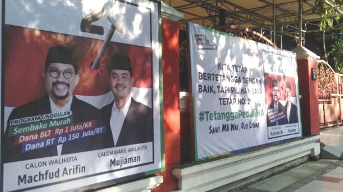 Pasang Banner Besar, Tetangga Rumah Risma Dukung MA-Mujiaman