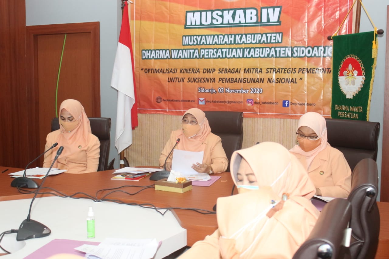 Hindari Tatap Muka, Dharma Wanita Persatuan Sidoarjo Gelar Muskab Virtual