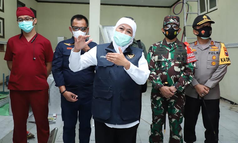 Pasien Covid Jatim Naik, Gubernur Khofifah Segera Buka RS Darurat di Surabaya Malang dan Jember