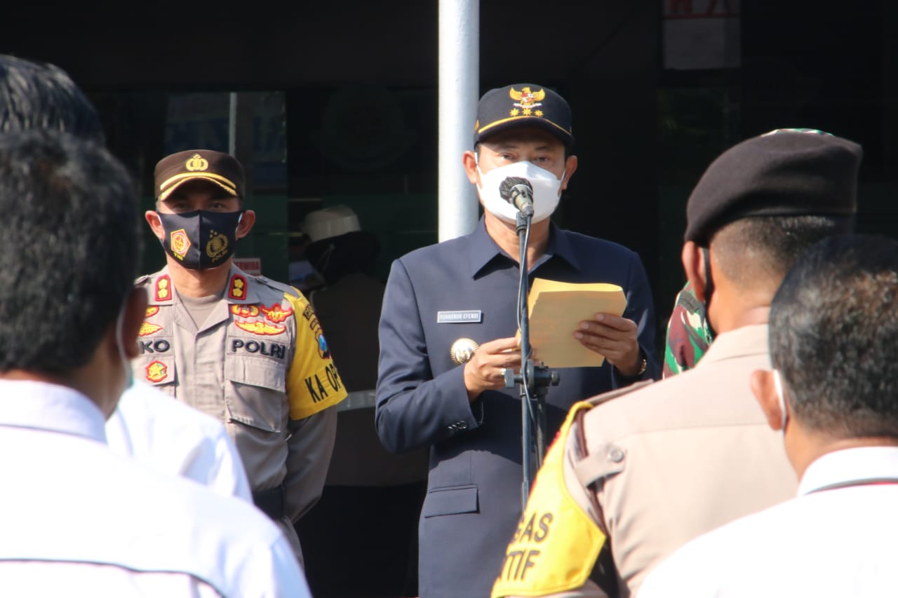 Bupati Yuhronur Pimpin Apel Pengamanan Larangan Mudik: Kita Harus Legowo Tidak Mudik Dulu