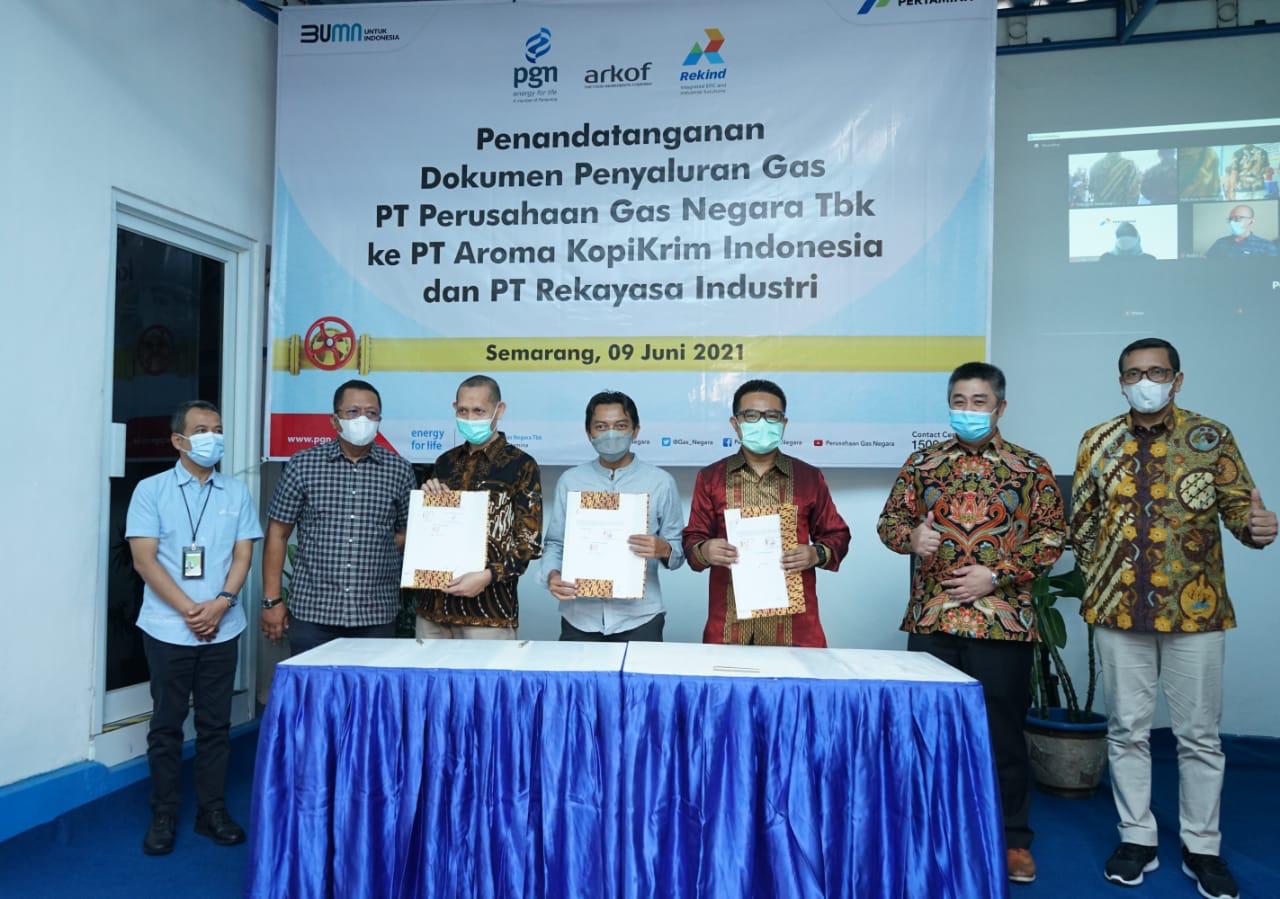 Tingkatkan Pemanfaatan Gas Bumi di Jawa Tengah, PGN dan PT Aroma Kopi Tanda Tangani Perikatan Penyaluran Gas