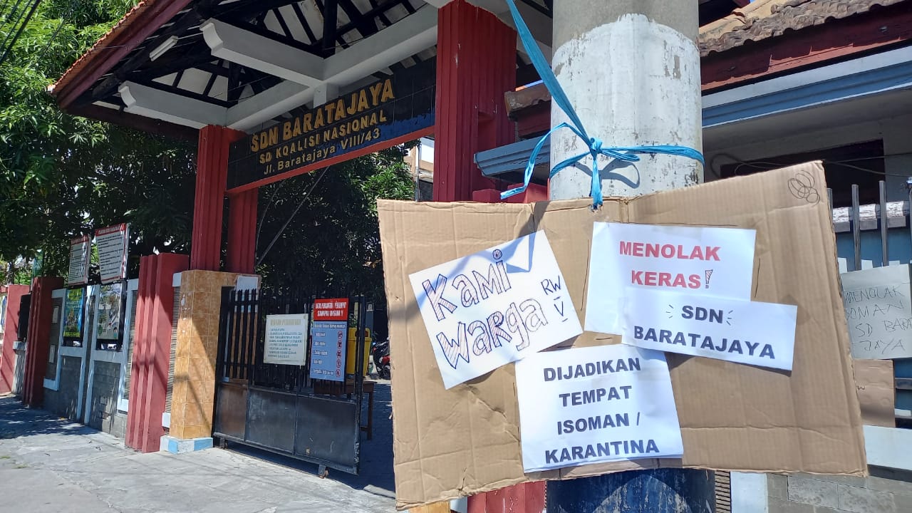 Warga Menolak Kebijakan Pemkot Jadikan SDN Barata Jaya Tempat Isolasi Mandiri