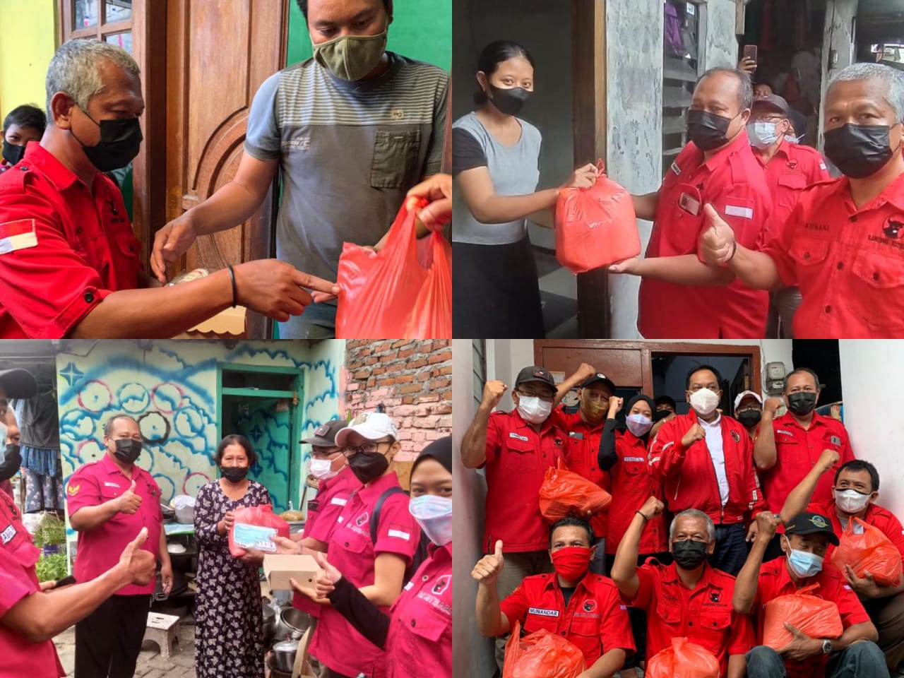 Posko Gotong Royong Tenggilis Mejoyo Bagikan Sembako Kepada Warga Terdampak